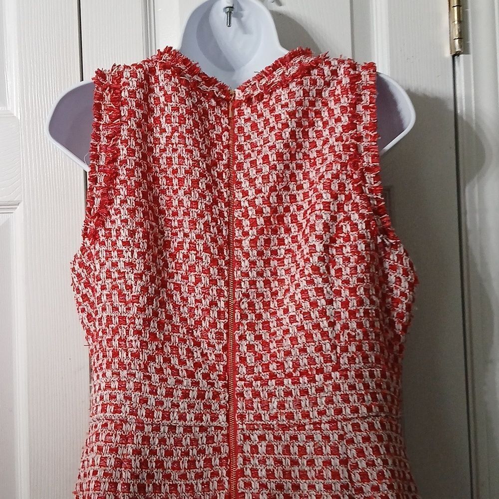 Jade Melody Tam red white plaid fringe dress Sz M NWT - Picture 6 of 9